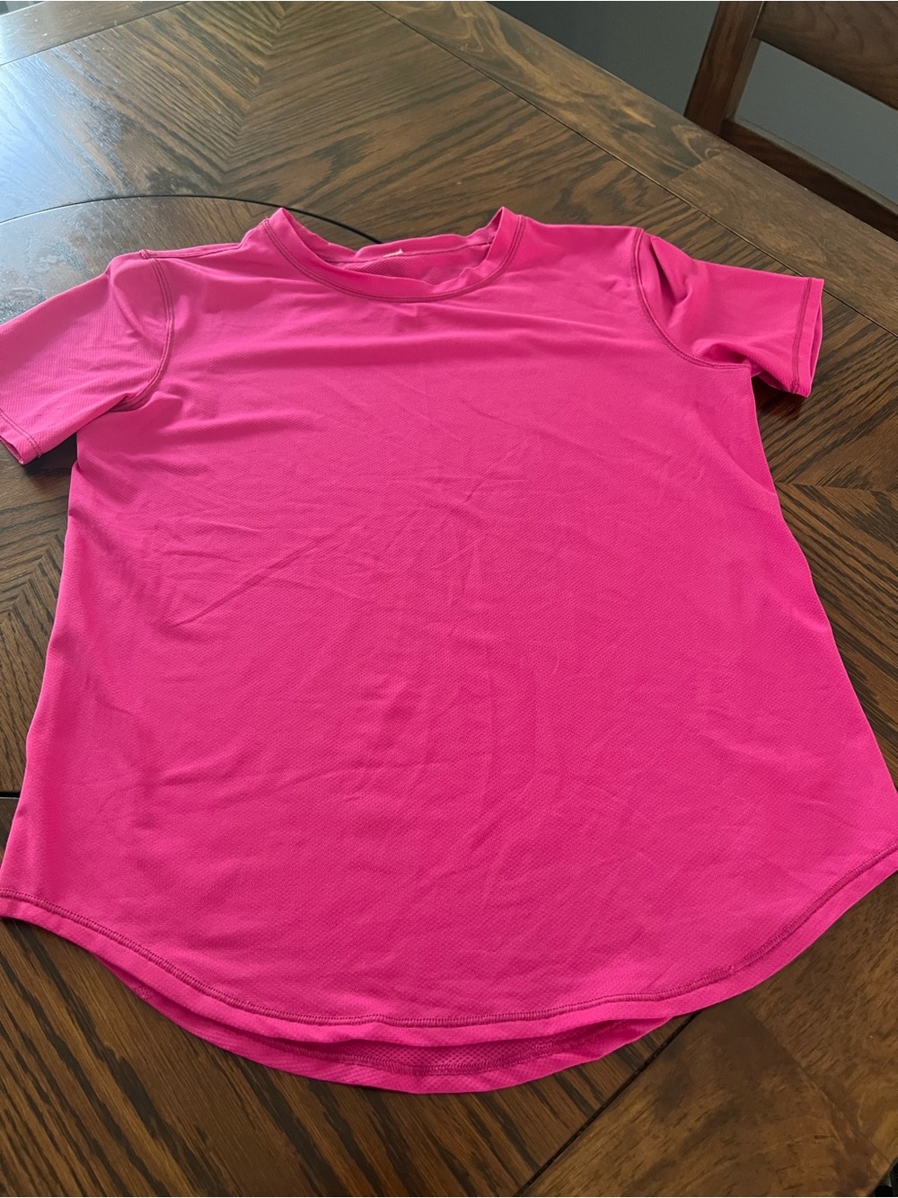 lululemon Crew Neck Reflective Stretch Athletic T-Shirt Pink Women S # 589